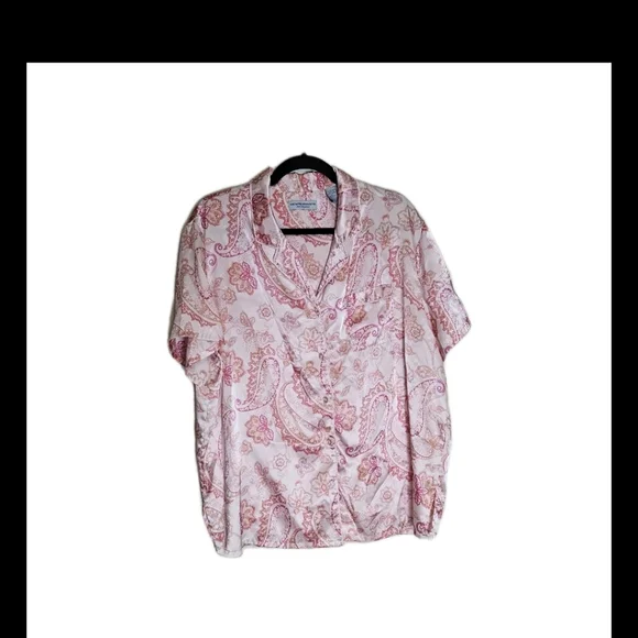Valerie Stevens Intimates Pink Paisley Floral  Pajama Set Size XL - Picture 3 of 13